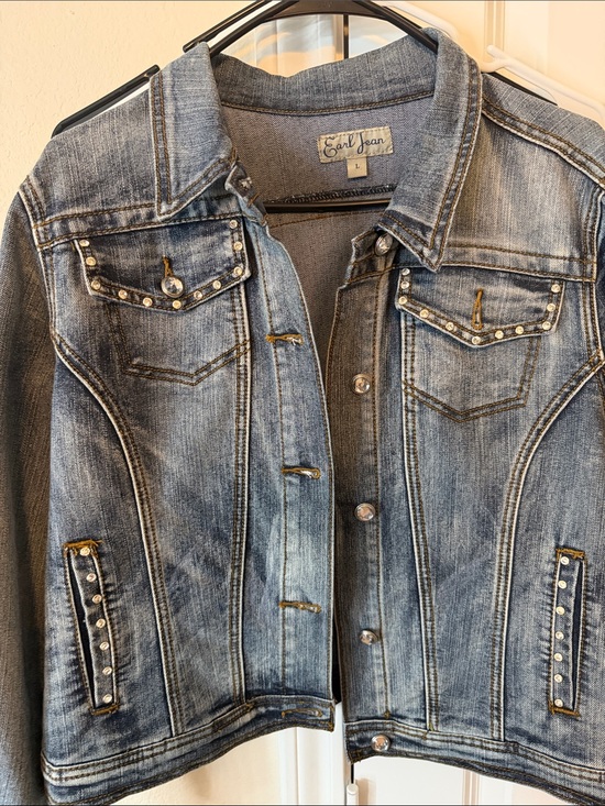 Earl Jeans Jackets & Blazers - Earl Jeans Studded Blue Denim Jean Jacket